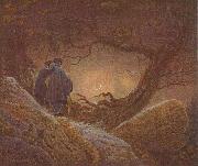 Caspar David Friedrich Two men contemplating the Moon oil painting on canvas